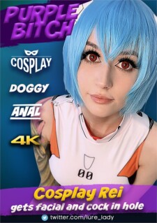 [18+] Cosplay Rei Gets Facial And Cock In Hole